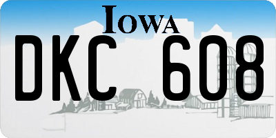 IA license plate DKC608