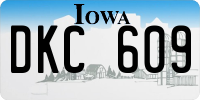 IA license plate DKC609
