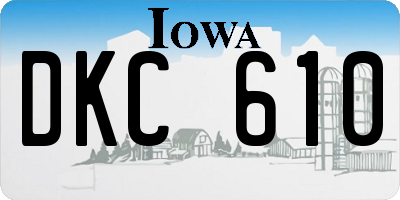 IA license plate DKC610