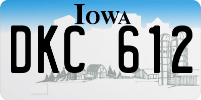 IA license plate DKC612