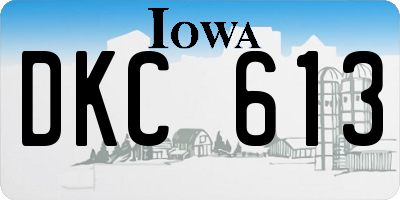 IA license plate DKC613