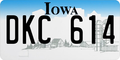 IA license plate DKC614