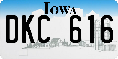 IA license plate DKC616