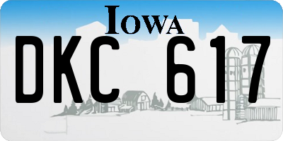IA license plate DKC617