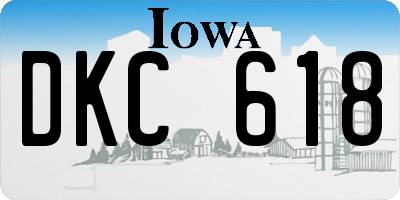 IA license plate DKC618