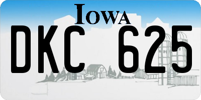 IA license plate DKC625