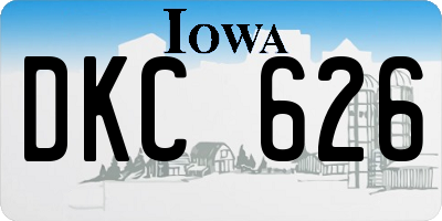 IA license plate DKC626