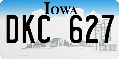 IA license plate DKC627
