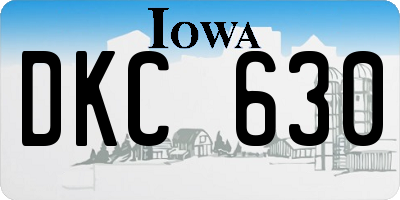 IA license plate DKC630