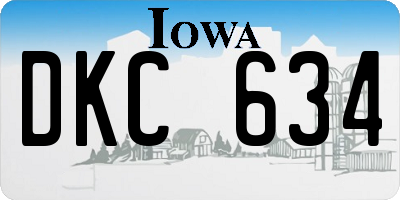 IA license plate DKC634