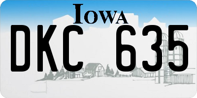 IA license plate DKC635