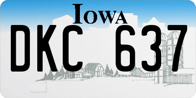 IA license plate DKC637