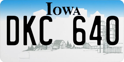 IA license plate DKC640