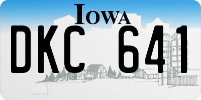 IA license plate DKC641