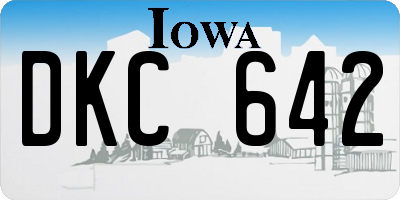 IA license plate DKC642
