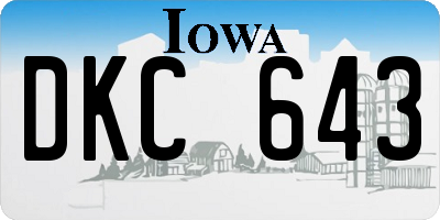 IA license plate DKC643