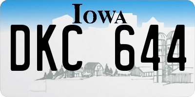 IA license plate DKC644