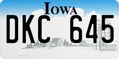 IA license plate DKC645