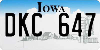 IA license plate DKC647