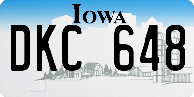 IA license plate DKC648