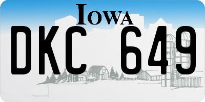 IA license plate DKC649