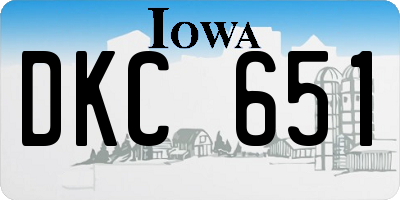 IA license plate DKC651