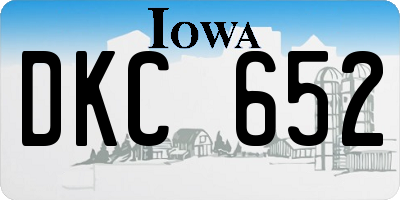 IA license plate DKC652