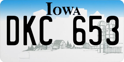 IA license plate DKC653