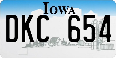 IA license plate DKC654