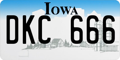 IA license plate DKC666