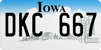 IA license plate DKC667