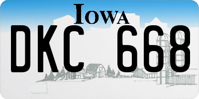 IA license plate DKC668