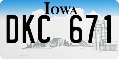 IA license plate DKC671