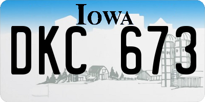 IA license plate DKC673