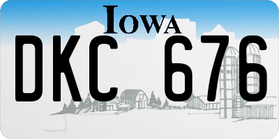 IA license plate DKC676