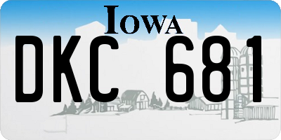 IA license plate DKC681