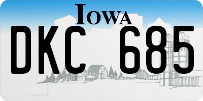 IA license plate DKC685