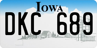 IA license plate DKC689