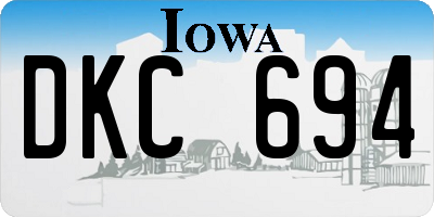 IA license plate DKC694