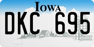 IA license plate DKC695