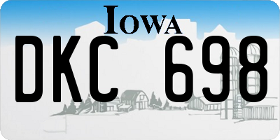 IA license plate DKC698
