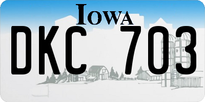 IA license plate DKC703