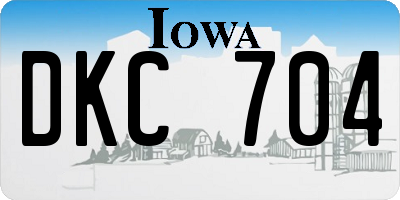 IA license plate DKC704