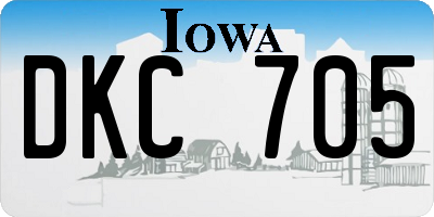 IA license plate DKC705