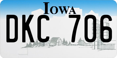 IA license plate DKC706
