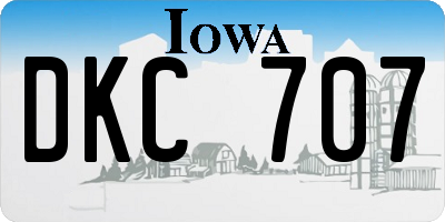 IA license plate DKC707