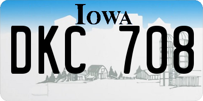 IA license plate DKC708
