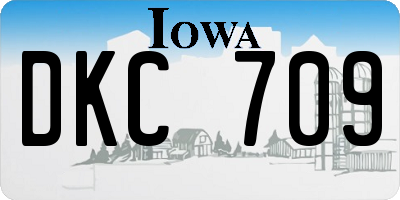 IA license plate DKC709