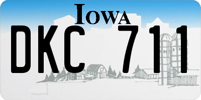 IA license plate DKC711