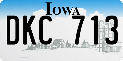 IA license plate DKC713